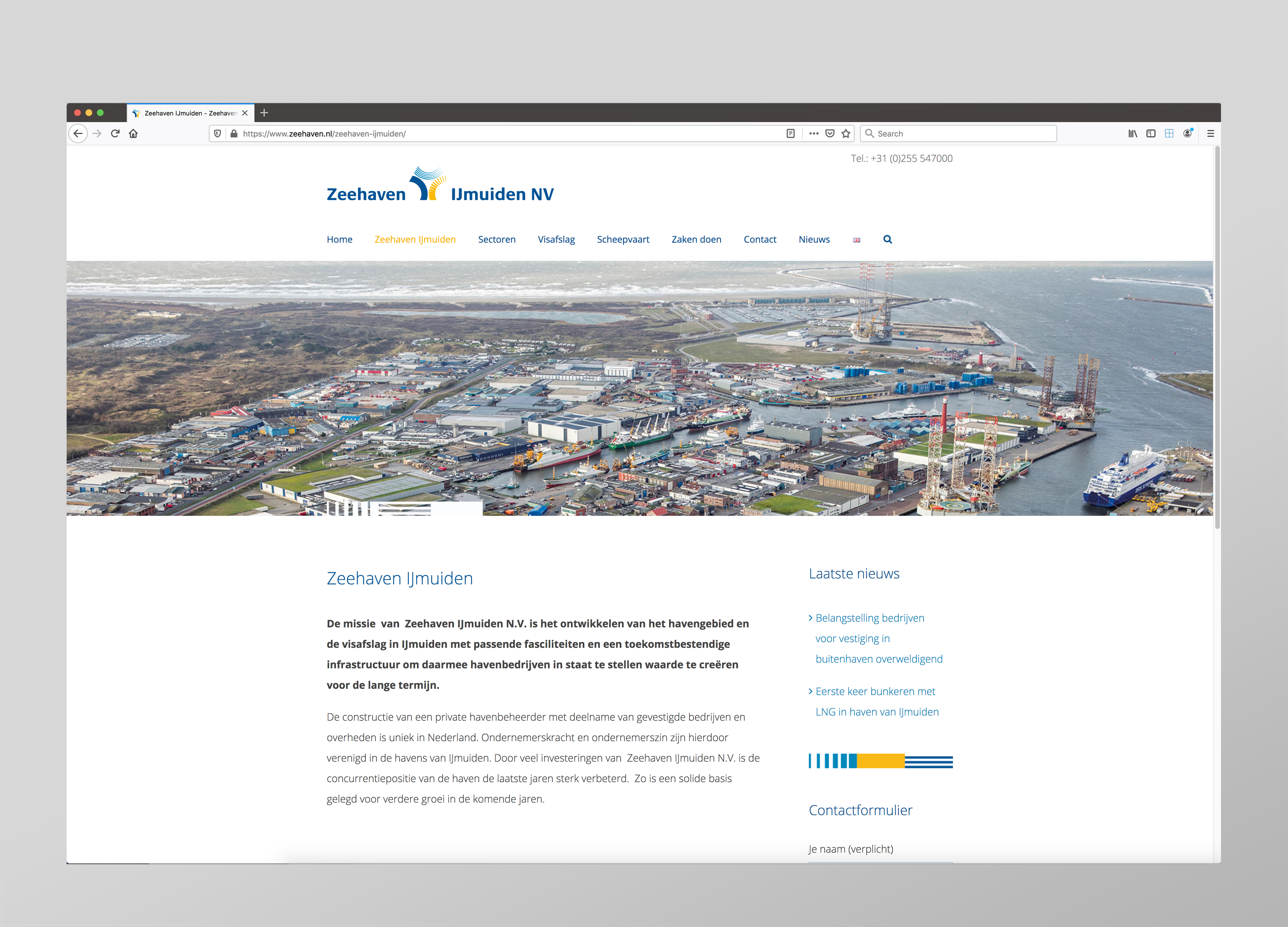 zeehaven IJmuiden website