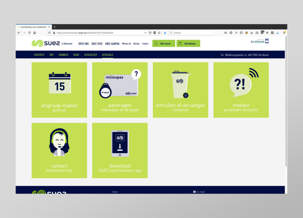 Afval servicedesk software voor Suez